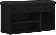 vidaXL Bancă pentru pantofi Negru 80 x 30 x 45 cm Lemn compozit