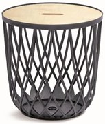 Cos universal cu capac din lemn, 35 l, lemn natural / antracit