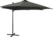 vidaXL Umbrelă în consolă cu stâlp și LED-uri, antracit, 300 cm