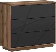 Comoda FORN, nuc/negru mat, PAL melaminat, 106x43x93 cm