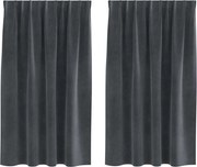 vidaXL Perdele opace 2 pcs Gri deschis 140 x 140 cm Catifea