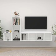 vidaXL Set de dulapuri TV, 3 piese, alb, lemn prelucrat