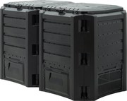 Compostor de grădină din plastic negru 800 l - 135 × 72 × 83 cm