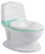 Olita premium pentru copii NOVOKIDS™ Atlantic seat, Cu sunete, Vas detasabil, Plastic non toxic, Suport hartie igienica, Turquoise cu Alb