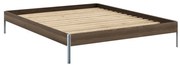 Pat matrimonial maro din lemn de pin cu somieră 160x200 cm Core – Karup Design