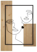 Mauro Ferretti Faces Panou De Perete Fier Si Lemn cm 63X2X90 | Aosom Romania