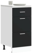 vidaXL Dulap inferior “Lyon” negru 40x46x81,5 cm Lemn prelucrat