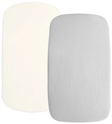 Set 2 cearceafuri din muselina cu elastic roata pentru patut cosleeper 90x50 cm Kidizi grey, bumbac 100%