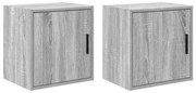 vidaXL Dulapuri de perete de garaj 2 buc. Lemn prelucrat gri Sonoma