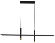 Lustra liniara cu doua spoturi LED ESPARTA negru/ auriu