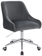 HR920K Scaun Grafit din Catifea cu Bază Cromata