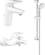 Pachet 3 in 1 baterii baie Grohe Eurostyle, marimea S, alb,maner decupat (33558LS3,33591LS3,27853003)