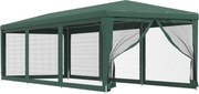vidaXL Cort de petrecere cu 8 pereți din plasă, verde, 3x9 m, HDPE