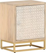 vidaXL Noptieră, neagră, 40x30x50 cm, lemn masiv de mango și fier