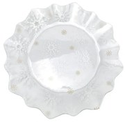Farfurie pentru servire din sticlă ø 19,5 cm cu model de Crăciun Frosty Flakes – Dakls