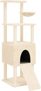 vidaXL Ansamblu de pisici cu stâlpi din funie de sisal, crem, 153 cm