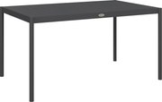 Outsunny Masă de Grădină cu Lamele, Dimensiuni 145x90 cm, Masă de Dining pentru 6 Persoane, Rectangulară, din Aluminiu și Oțel, pentru Curte, Terasă, Balcon și Exterior, Gri Închis | Aosom Romania