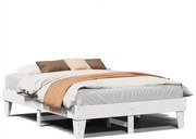 vidaXL Cadru de pat fără saltea, alb, 160x200 cm, lemn masiv pin