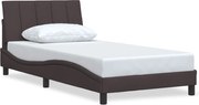 vidaXL Cadru de pat fără saltea, Hanko, maro închis, 100x200 cm, textil