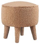 Puf de copii maro cu tapițerie din stofă bouclé Moouv – Artie