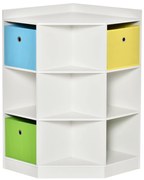 HOMCOM Raft de depozitare pentru copii, 3 sertare din netesut, MDF, antirăsturnare, Alb | Aosom Romania