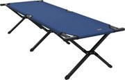 vidaXL Pat pliabil pentru camping Manual albastru 193 x 69 x 45 cm