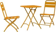 vidaXL Set bistro 3 pcs Muștar Oțel