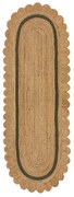 Covor tip traversă verde închis/în culoare naturală țesut manual din iută 80x230 cm Grace Green – Flair Rugs