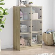 vidaXL Dulapuri înalte cu uși stejar sonoma 68x37x109cm lemn prelucrat