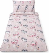 Lenjerie pat fete Unicorn 2-12 ani pentru saltele 160x80 ASC6427968000271