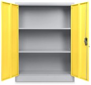 Dulap metalic universal mediu, 90 x 40 x 120 cm, încuietoare cu cilindru, galben - ral 1023