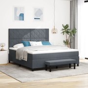 vidaXL Pat cu arcuri cu saltea Gri închis 180 x 200 cm Catifea