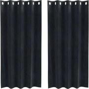 vidaXL Perdele opace 2 pcs Negru 140 x 175 cm Catifea