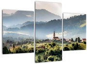 Tablou - sătuț în ceață (90x60 cm)