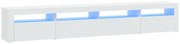 Comoda TV cu lumini LED, alb, 240x35x40 cm
