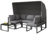 Set de mobilier de grădină din 4 piese, Gri | Aosom Romania