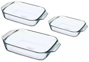 Pyrex Set de 3 vase de sticlă pentru cuptor, 1,4 l+ 3 l + 4 l