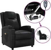 vidaXL Fotoliu de masaj electric, negru, piele ecologică