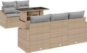 vidaXL Set de canapele pentru grădină 6 pcs Beige și gri deschis