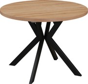 Masă extensibilă de sufragerie, stejar deschis/negru, 100-250x75,5 cm, LUKOS