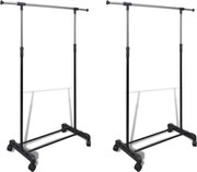 vidaXL Cuiere de haine reglabile, 2 buc., 1 bară suspendată