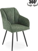 Scaun K576, verde olive/negru, stofa clasica/otel, 54x60x85 cm