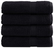 vidaXL Prosoape de mâini premium SOLUND 4 buc. negru 50x100cm 600 gsm