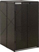 vidaXL Magazie de pubelă cu roți, negru, 70x80x117 cm, poliratan