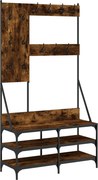 vidaXL Suport de haine cu raft de pantofi stejar fumuriu, 100x40x184cm