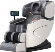 Fotoliu de masaj AULUS, Incalzire, Tableta touch screen, Controler rapid cotiera, Zero Gravity, Moduri Automate, Suport Picioare extensibil, Piele Ecologica Premium, Gri