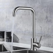 Baterie Bucătărie din Inox Satinat, Model CF002 – Design Modern și Funcțional pentru O Utilizare Ușoară