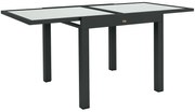 Outsunny Masă Extensibilă de Grădină de Dimensiuni Mari dim. desfășurate 160 x 80 x 75 cm Aluminiu Blat Sticlă Securizată Transparent | Aosom Romania