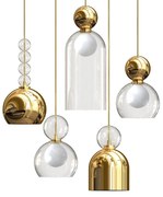 Lustra cu 5 pendule LED design Art Deco MEMORIA