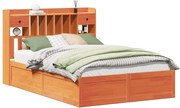 vidaXL Cadru de pat fără saltea, maro ceruit 140x200 cm lemn masiv pin